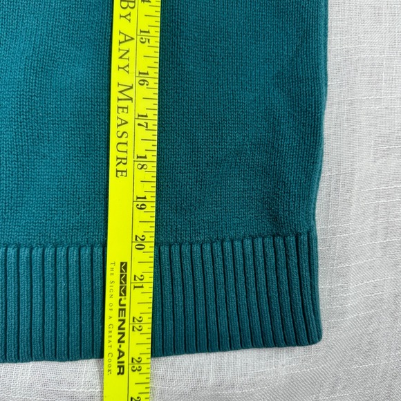 Christopher Bank Women L Teal Snowflake Fair Isle Pullover Sweater Nordic Scandi - Picture 8 of 9